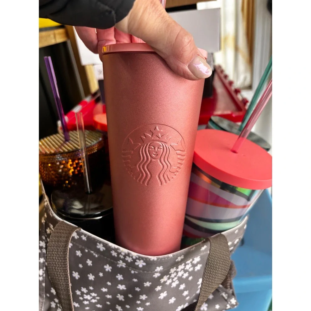 Starbucks Tumbler Lot 8pc Venti 24oz Cold Cups Studded Floral Siren Logo‎ Mixed